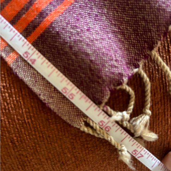 NWOT LemLem orange and tan Scarf Gauze Fringe (missing tag) - Picture 7 of 9